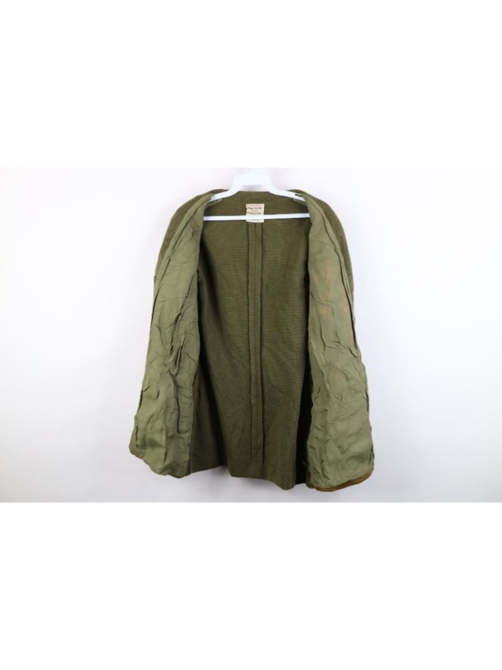 Vintage 50s Macys New York Womens S Belted Wool Suede Cardigan Sweater Jacket - Picture 11 of 16